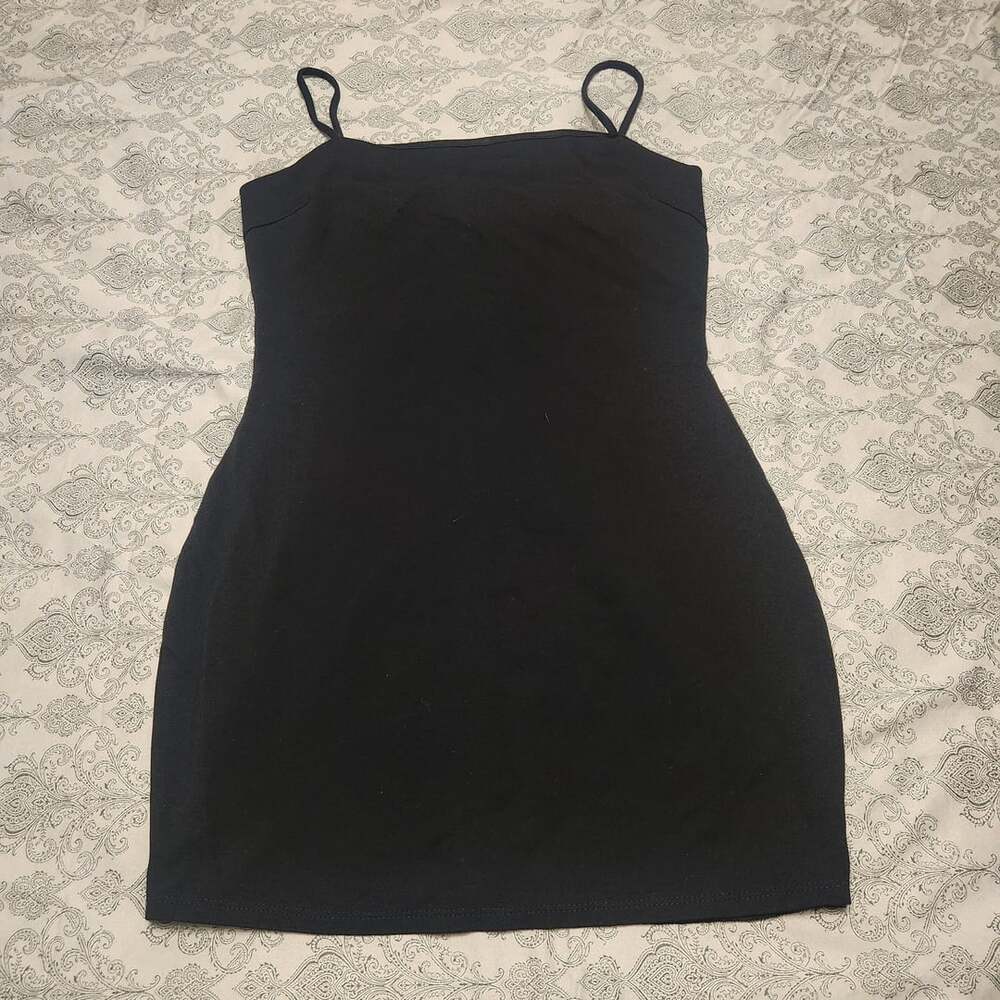 Lulus Black Square Neck Bodycon Mini Dress Size L